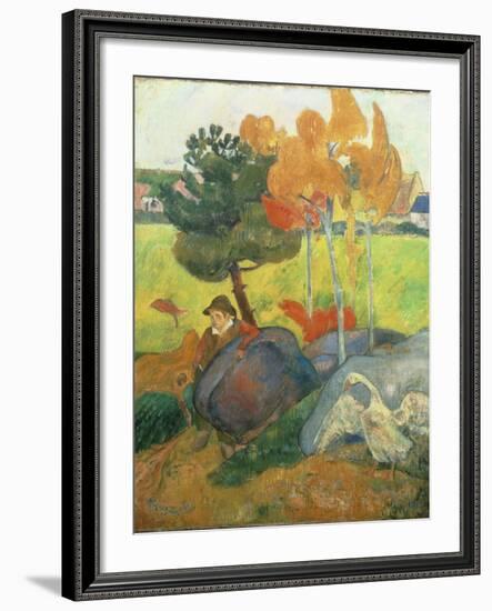 Petit Breton A L'Oie, 1889-Paul Gauguin-Framed Giclee Print