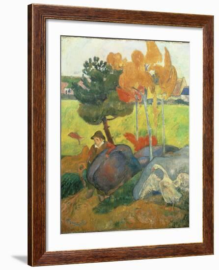 Petit Breton A L'Oie, 1889-Paul Gauguin-Framed Giclee Print