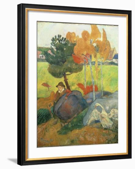 Petit Breton A L'Oie, 1889-Paul Gauguin-Framed Giclee Print