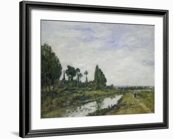 Petit Canal a Quilleboeuf, 1893-Eugène Boudin-Framed Giclee Print