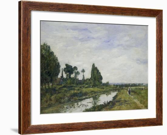 Petit Canal a Quilleboeuf, 1893-Eugène Boudin-Framed Giclee Print