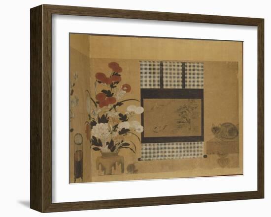 Petit paravent à deux feuilles : vue d'un intérieur-null-Framed Giclee Print