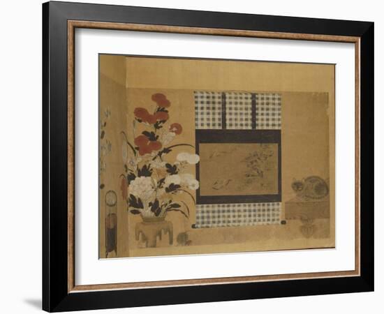 Petit paravent à deux feuilles : vue d'un intérieur-null-Framed Giclee Print