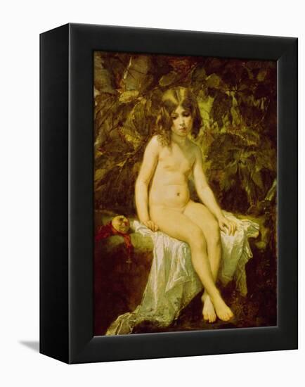 Petite Baigneuse. Peinture De Thomas Couture (1815-1879), Huile Sur Toile, 1849. Art Francais, 19E-Thomas Couture-Framed Premier Image Canvas