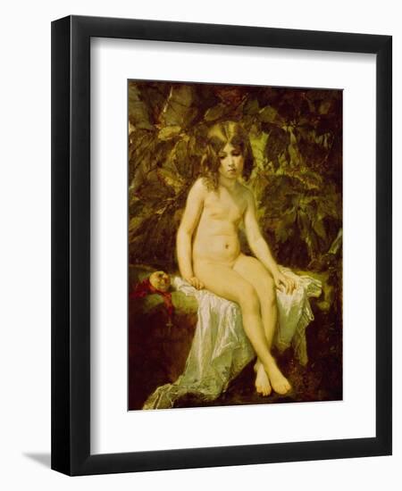 Petite Baigneuse. Peinture De Thomas Couture (1815-1879), Huile Sur Toile, 1849. Art Francais, 19E-Thomas Couture-Framed Giclee Print