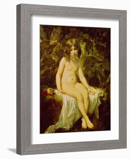 Petite Baigneuse. Peinture De Thomas Couture (1815-1879), Huile Sur Toile, 1849. Art Francais, 19E-Thomas Couture-Framed Giclee Print