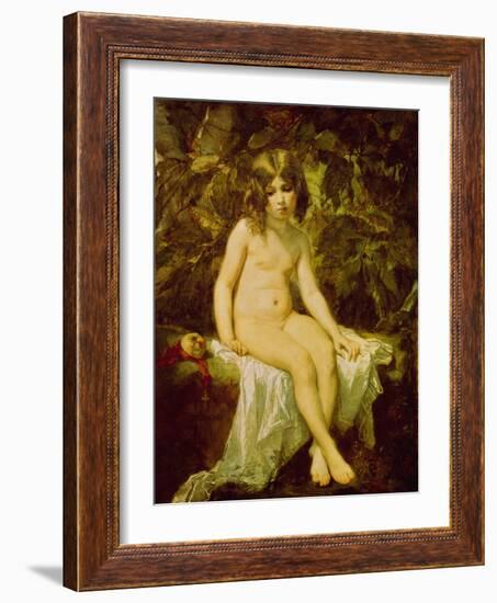 Petite Baigneuse. Peinture De Thomas Couture (1815-1879), Huile Sur Toile, 1849. Art Francais, 19E-Thomas Couture-Framed Giclee Print