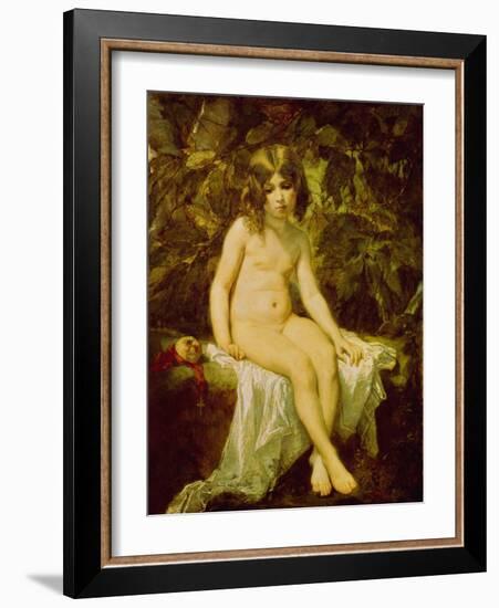 Petite Baigneuse. Peinture De Thomas Couture (1815-1879), Huile Sur Toile, 1849. Art Francais, 19E-Thomas Couture-Framed Giclee Print