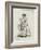 Petite fille en toquet, vêtue d'une robe rayée, debout-Jean Antoine Watteau-Framed Giclee Print