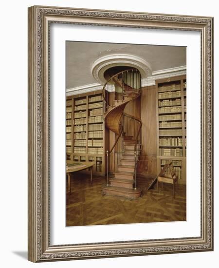 Petits Appartements : Bibliothèque particulière de l'Empereur. Décor de boiseries et dessus de-null-Framed Giclee Print