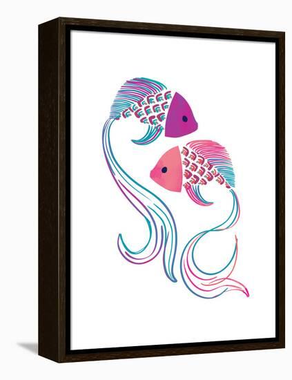 Petits Poissons-null-Framed Premier Image Canvas