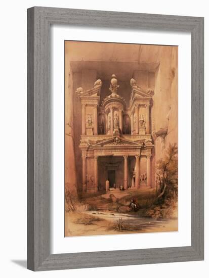 Petra, March 7th 1839, Plate 92 from Volume III of "The Holy Land"-David Roberts-Framed Giclee Print