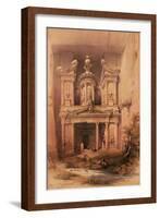 Petra, March 7th 1839, Plate 92 from Volume III of "The Holy Land"-David Roberts-Framed Giclee Print