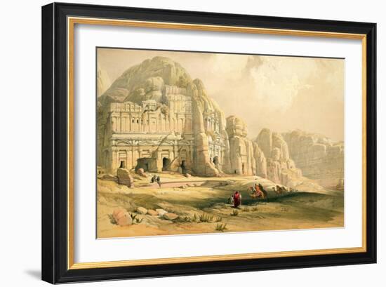 Petra, March 8th 1839, Plate 96 from Volume Iii of 'The Holy Land', Engraved by Louis Haghe-David Roberts-Framed Giclee Print