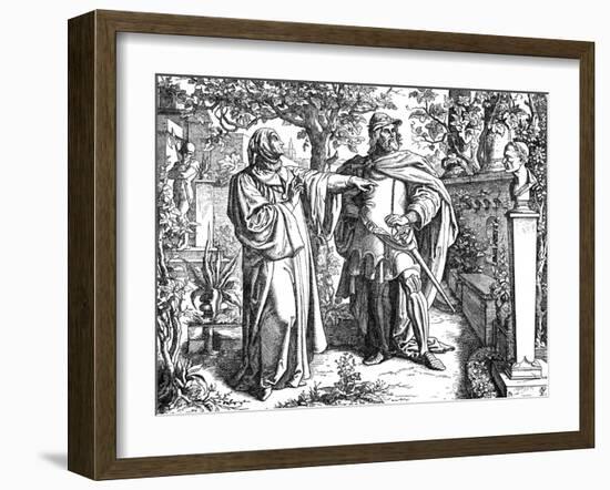 Petrarch and Carl IV-Oscar Pletsch-Framed Art Print