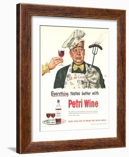 Petri Wine, Cooking BBQ Disasters, USA, 1940-null-Framed Giclee Print