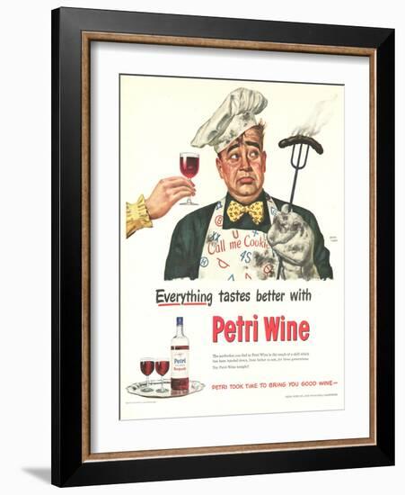 Petri Wine, Cooking BBQ Disasters, USA, 1940-null-Framed Giclee Print