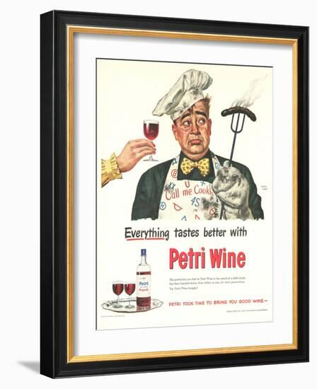 Petri Wine, Cooking BBQ Disasters, USA, 1940-null-Framed Giclee Print