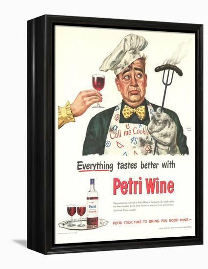 Petri Wine, Cooking BBQ Disasters, USA, 1940-null-Framed Premier Image Canvas