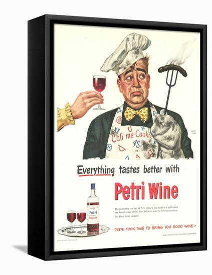 Petri Wine, Cooking BBQ Disasters, USA, 1940-null-Framed Premier Image Canvas