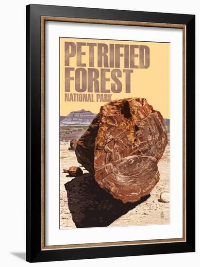 Petrified Forest National Park, Arizona - Petrified Wood Close Up-Lantern Press-Framed Art Print