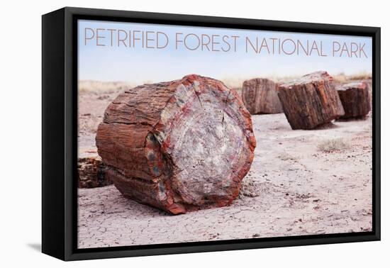 Petrified Forest National Park, Arizona - Petrified Wood-Lantern Press-Framed Stretched Canvas