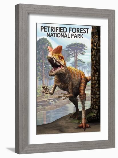 Petrified Forest National Park, Arizona - Rainbow Forest Triassic Scene-Lantern Press-Framed Premium Giclee Print