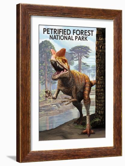 Petrified Forest National Park, Arizona - Rainbow Forest Triassic Scene-Lantern Press-Framed Premium Giclee Print