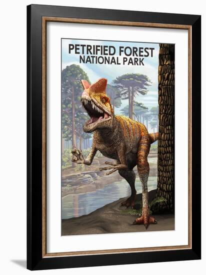 Petrified Forest National Park, Arizona - Rainbow Forest Triassic Scene-Lantern Press-Framed Premium Giclee Print