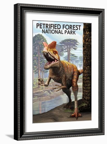 Petrified Forest National Park, Arizona - Rainbow Forest Triassic Scene-Lantern Press-Framed Art Print