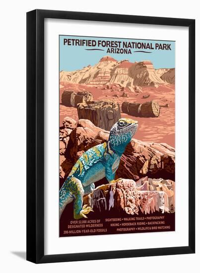 Petrified Forest National Park - Arizona-Lantern Press-Framed Premium Giclee Print