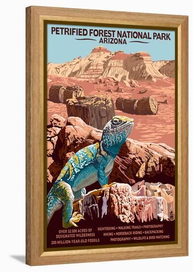 Petrified Forest National Park - Arizona-Lantern Press-Framed Stretched Canvas