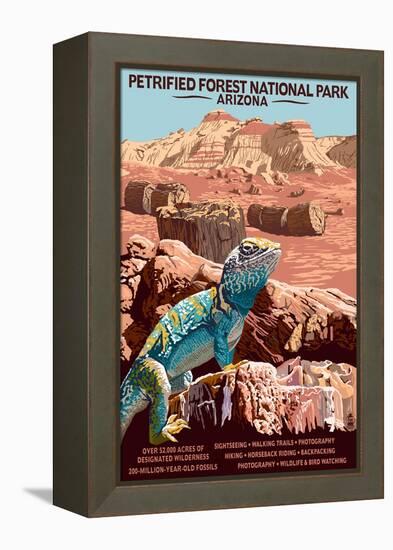 Petrified Forest National Park - Arizona-Lantern Press-Framed Stretched Canvas