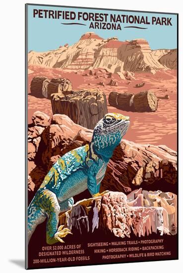 Petrified Forest National Park - Arizona-Lantern Press-Mounted Art Print