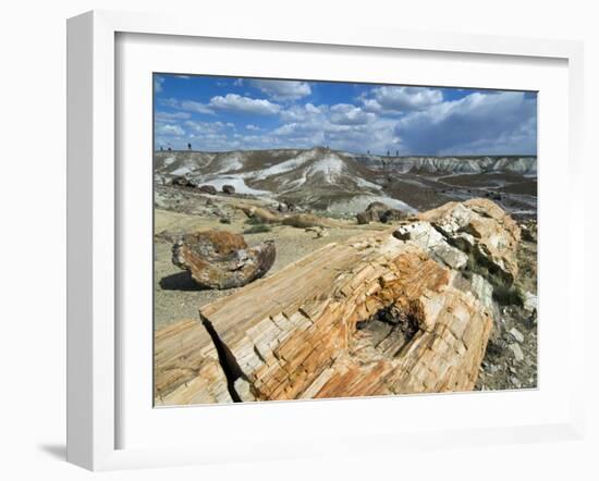 Petrified Logs Exposed by Erosion, Painted Desert and Petrified Forest, Arizona, Usa May 2007-Philippe Clement-Framed Photographic Print