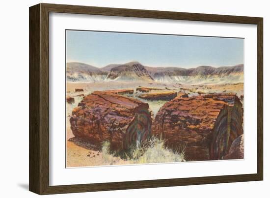 Petrified Wood in Desert-null-Framed Art Print