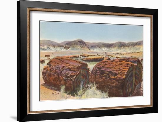 Petrified Wood in Desert-null-Framed Art Print