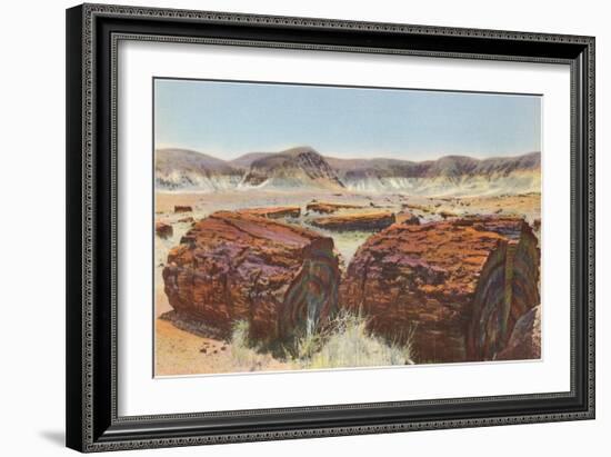 Petrified Wood in Desert-null-Framed Art Print