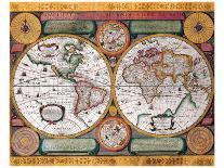 Antique Map, Terre Universelle, 1594-Petro Plancio-Mounted Premium Giclee Print