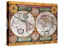 Antique Map, Terre Universelle, 1594-Petro Plancio-Mounted Premium Giclee Print