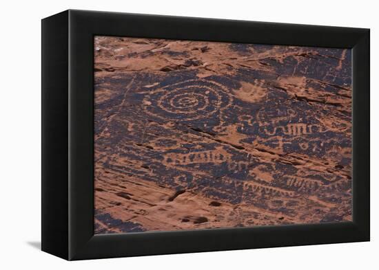 Petroglyph, Petroglyph Canyon, Valley of Fire State Park, Nevada, USA-Michel Hersen-Framed Premier Image Canvas