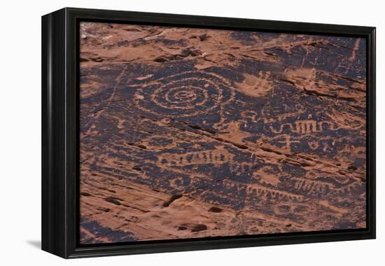 Petroglyph, Petroglyph Canyon, Valley of Fire State Park, Nevada, USA-Michel Hersen-Framed Premier Image Canvas