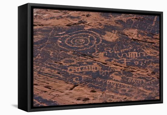 Petroglyph, Petroglyph Canyon, Valley of Fire State Park, Nevada, USA-Michel Hersen-Framed Premier Image Canvas