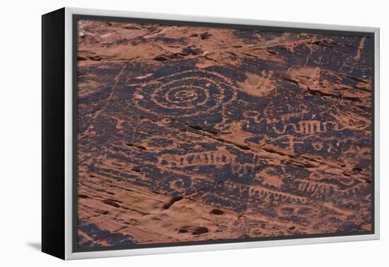 Petroglyph, Petroglyph Canyon, Valley of Fire State Park, Nevada, USA-Michel Hersen-Framed Premier Image Canvas