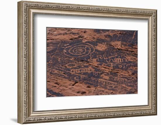 Petroglyph, Petroglyph Canyon, Valley of Fire State Park, Nevada, USA-Michel Hersen-Framed Photographic Print