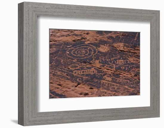 Petroglyph, Petroglyph Canyon, Valley of Fire State Park, Nevada, USA-Michel Hersen-Framed Photographic Print