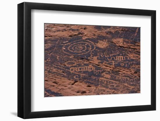 Petroglyph, Petroglyph Canyon, Valley of Fire State Park, Nevada, USA-Michel Hersen-Framed Photographic Print