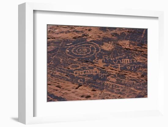 Petroglyph, Petroglyph Canyon, Valley of Fire State Park, Nevada, USA-Michel Hersen-Framed Photographic Print