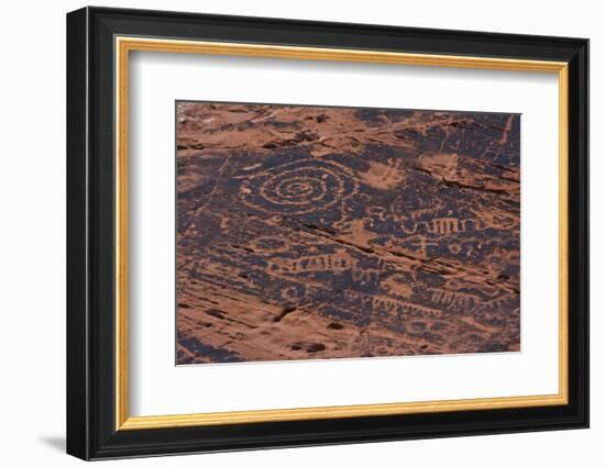 Petroglyph, Petroglyph Canyon, Valley of Fire State Park, Nevada, USA-Michel Hersen-Framed Photographic Print