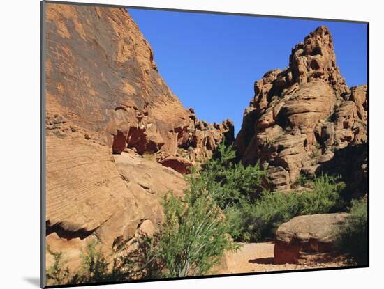 Petroglyphs Drawn in Sandstone by Anasazi Indians Around 500 Ad, Valley of Fire State Park, Nevada-Fraser Hall-Mounted Photographic Print